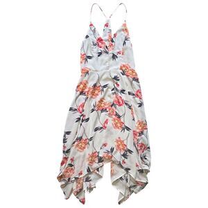 Love Riche White with Pink Floral Strappy Dress - S